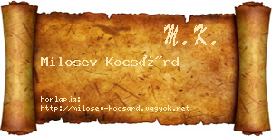 Milosev Kocsárd névjegykártya